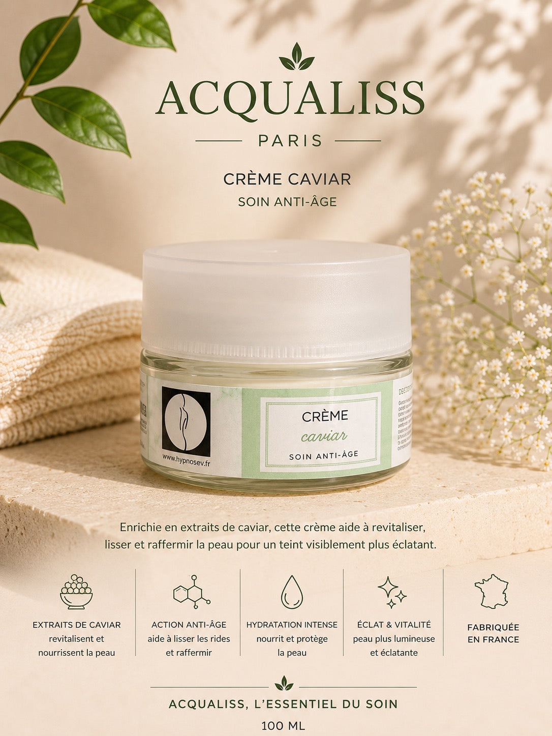 Crème Caviar – Soin Anti-Âge Nutrition & Éclat