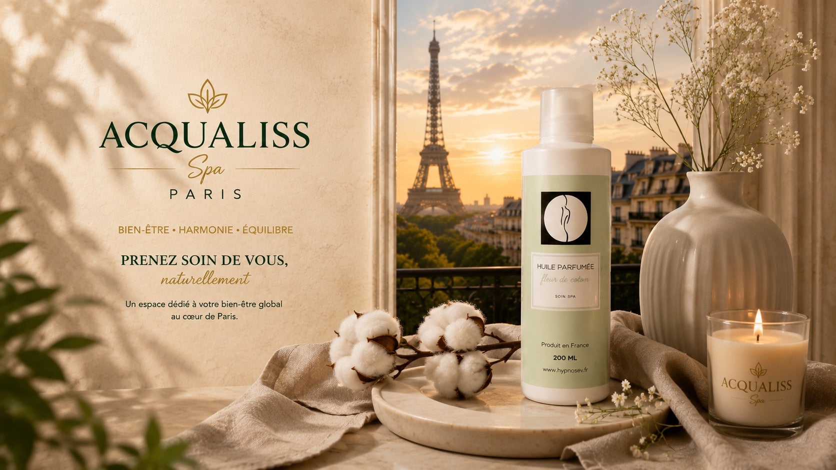 Huile Parfumée Fleur de Coton – Soin Spa Acqualiss Paris