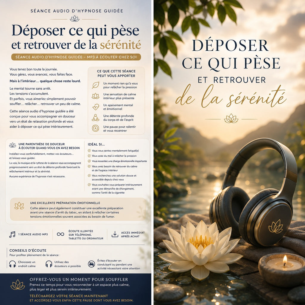 Hypnose guidée – Déposer ce qui pèse et retrouver de la sérénité